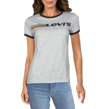 Levi's | Levi's Womens Juniors Perfect Ringer Cotton Graphic T-Shirt 3.7折