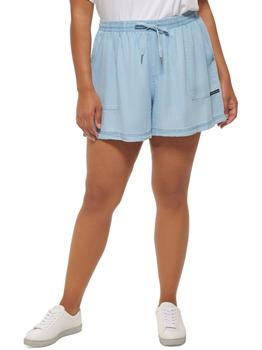 Calvin Klein | Plus Womens Tencel Faded Casual Shorts商品图片,6.1折