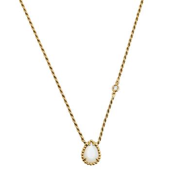 商品Boucheron Serpent Boheme Mother of Pearl Diamond 18k Yellow Gold Pendant Necklace XS图片