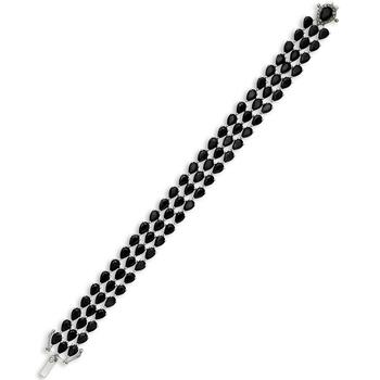商品Macy's | Black Sapphire Three-Row Bracelet in Sterling Silver (43 ct. t.w.), Created for Macy's,商家Macy's,价格¥1303图片