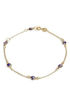 Savvy Cie Jewels | Savvie Cie Jewels 18K Gold Plated Sterling Silver Evil Eye Bracelet,商家Nordstrom Rack,价格¥285