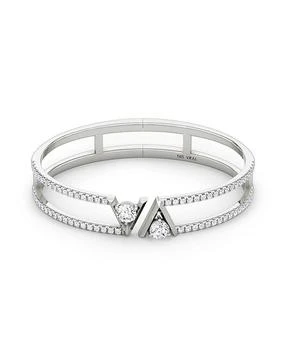 VRAI | V Double Row Pave Bangle Bracelet in 14K White Gold, 2.44ctw Round Brilliant Lab Grown Diamonds,商家Bloomingdale's,价格¥46392