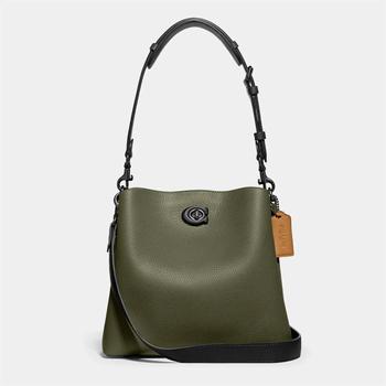 推荐Coach Women's Colorblock Willow Bucket Bag - Army Green Multi商品