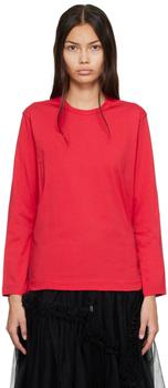 Comme des Garcons | Red Printed Long Sleeve T-Shirt商品图片,独家减免邮费