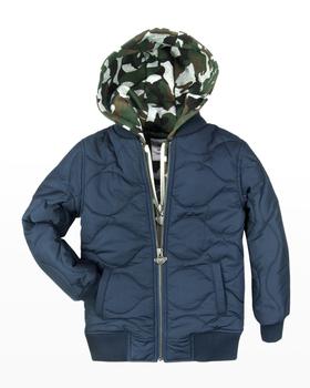 Appaman, Appaman | Boy's Quilted Bomber Camo Hooded Jacket, Size 2T-10商品图片 满$400减$100, 满减