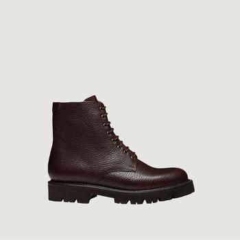 推荐Hadley boots in hammered calf leather brown grain Grenson商品