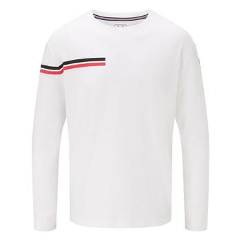 The Messi Store | Messi Dual Stripe Long Sleeve Crew Neck T-Shirt - White商品图片,6.6折, 满$200享9折, 满折