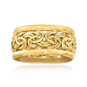 商品Ross-Simons | Ross-Simons 14kt Yellow Gold Bordered Byzantine Ring,商家Premium Outlets,价格¥2498图片