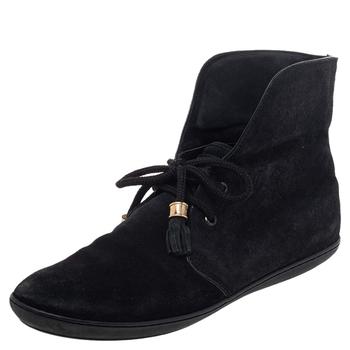 lv长筒靴, [二手商品] Louis Vuitton | Louis Vuitton Black Suede Ankle Length Boots Size 37商品图片 3.1折