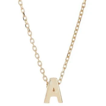 ADORNIA | 14k Gold-Plated Mini Initial Pendant Necklace, 16" + 2" extender 独家减免邮费