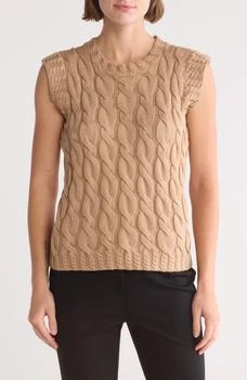 ELIE ELIE TAHARI | Cap Sleeve Cable Stitch Sweater,商家Nordstrom Rack,价格¥120