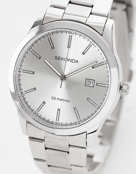 推荐Sekonda unisex bracelet watch with white dial in silver商品