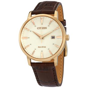 更多西铁城光动能, Citizen | Eco-Drive Gold Dial Brown Leather Mens Watch BM7463-12A商品图片 5.6折