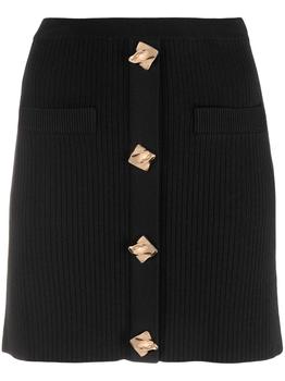 推荐SELF-PORTRAIT Button front pencil skirt商品
