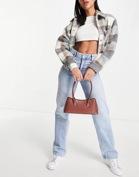 asos design, ASOS | ASOS DESIGN lizard effect shoulder bag with elongated straps in tan商品图片 4.7折