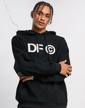 ASOS | ASOS Dark Future oversized hoodie in polar fleece with front logo applique in black商品图片,5.2折