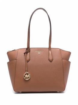 推荐M Michael Kors Woman's Marilyn Brown Leather Shoulder Bag with Logo商品