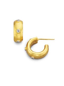 推荐Celestial Diamond & 24K Yellow Gold Constellation Huggie Hoop Earrings/0.5"商品