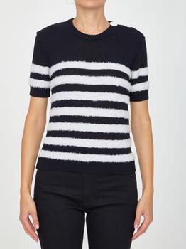 Balmain | Striped knit t-shirt商品图片,6折