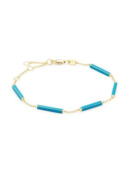 商品Jennifer Zeuner | Nadine 14K Goldplated & Blue Enamel Bracelet,商家Saks Fifth Avenue,价格¥1377图片