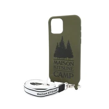 Maison Kitsune | Camp Logo iPhone 12 Case with Strap - Dark Khaki,商家Jomashop,价格¥283