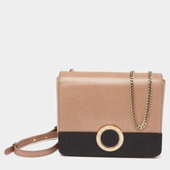 BVLGARI, [二手商品] BVLGARI | Bvlgari Beige/Black Leather and Perspex Small Flap Cover Shoulder Bag商品图片 6.9折, 满1件减$100, 满减