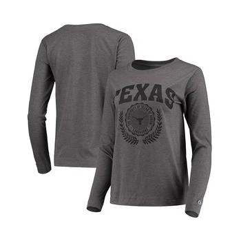 CHAMPION | Women's Heathered Charcoal Texas Longhorns University Laurels Long Sleeve T-shirt 7.9折