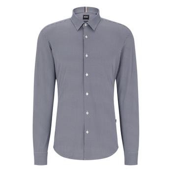 Hugo Boss | Slim-fit shirt in patterned performance-stretch jersey商品图片,5.9折