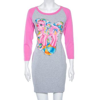 推荐Moschino Couture Grey & Pink Cotton My Little Pony Printed Mini T-Shirt Dress L商品