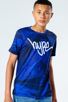 推荐HYPE BLUE STROBE GRAFFITI LOGO BOYS T-SHIRT商品