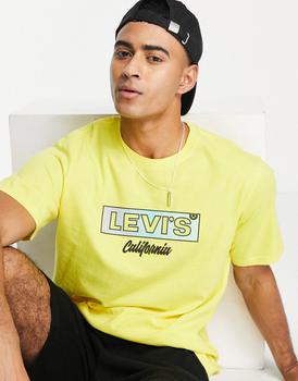 推荐Levi's t-shirt with ombre box tab logo in yellow商品