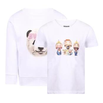 Order66 | Sweet panda print sweatshirt and dog at the barber t shirt set in white 5折×额外7.5折, 额外七五折