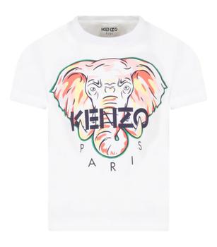 Kenzo | Kenzo Kids T-shirt Bianca Con Elefante E Logo商品图片,9.3折