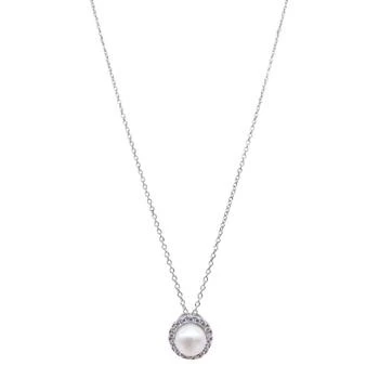 ADORNIA | Adornia Floating Freshwater Pearl Halo Necklace silver 1.5折, 独家减免邮费