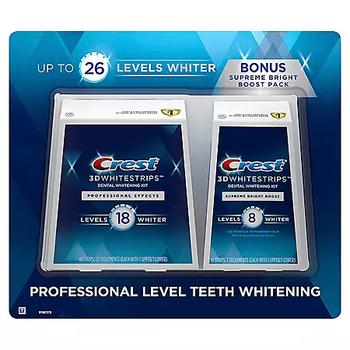 推荐Crest 3D Whitestrips Professional Effects & Supreme Bright Dual Pack商品