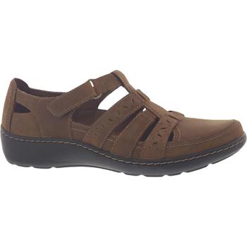 推荐Clarks Womens Cora River Leather Cut-out Wedge Sandals商品