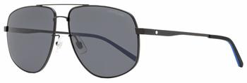 了解万宝龙眼镜, MontBlanc | Montblanc Men's Navigator Sunglasses MB0102S 001 Matte Black/Blue 60mm商品图片 7.5折