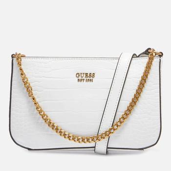 GUESS | Guess Women's Katey Croc Mini Top Zip Shoulder Bag - White商品图片,额外6折, 额外六折