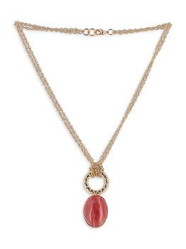 商品D'ESTRËE | Elizabeth Gold-Plated & Rhodonite Pendant Necklace,商家Saks Fifth Avenue,价格¥984图片