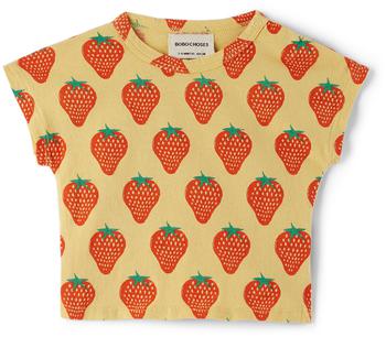 BOBO CHOSES | Baby Yellow Strawberry All-Over T-Shirt商品图片,7.5折