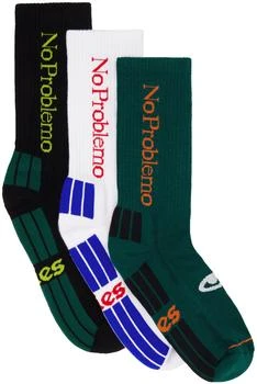 Aries | Three-Pack Multicolor 'No Problemo' Socks 