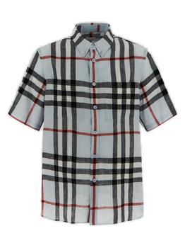 burberry短袖, Burberry | Burberry Checked Pattern Short-Sleeved Shirt商品图片 7折