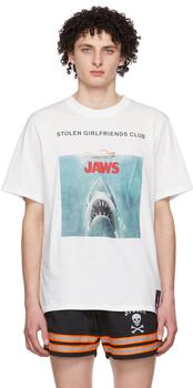 巴伯尔图片, Stolen Girlfriends Club | 白色 Universal Pictures 联名 Jaws Poster T 恤商品图片 