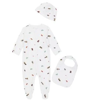 Ralph Lauren | Polo Bear刺绣婴儿棉质连身衣、帽子和围兜套装 6.9折