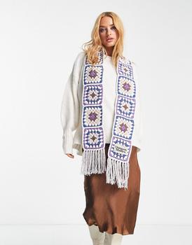 推荐Damson Madder skinny crochet scarf in lilac mix商品