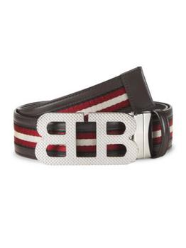 商品Mirror BB Stripe Leather Textile Belt图片