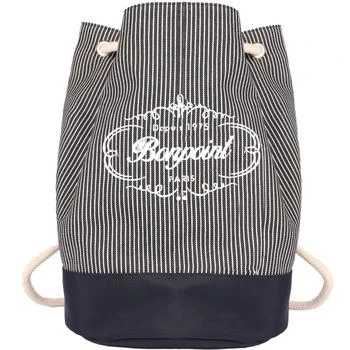 Bonpoint | Striped logo drawstring backpack in black,商家BAMBINIFASHION,价格¥856