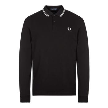 Fred Perry | Fred Perry Long Sleeve Twin Tipped Polo Shirt - Black商品图片,