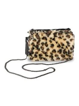 推荐Leopard Print Faux Fur Crossbody Bag商品