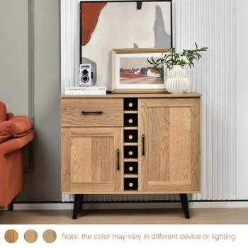 Hivvago | 2-Door Buffet Sideboard with 6-Bottle Wine Rack Drawer,商家Premium Outlets,价格¥1085